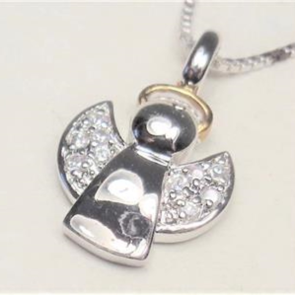 GUARDIAN ANGEL WITH GOLD HALO NECKLACE
